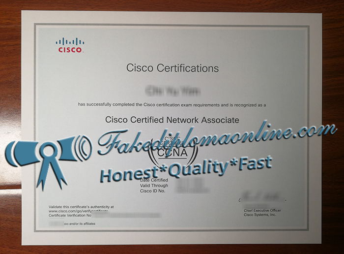 Cisco CCNA certificate