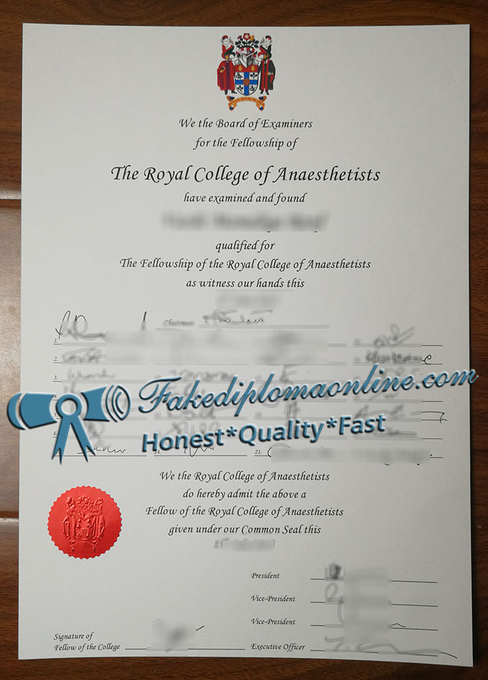 FRCA certificate