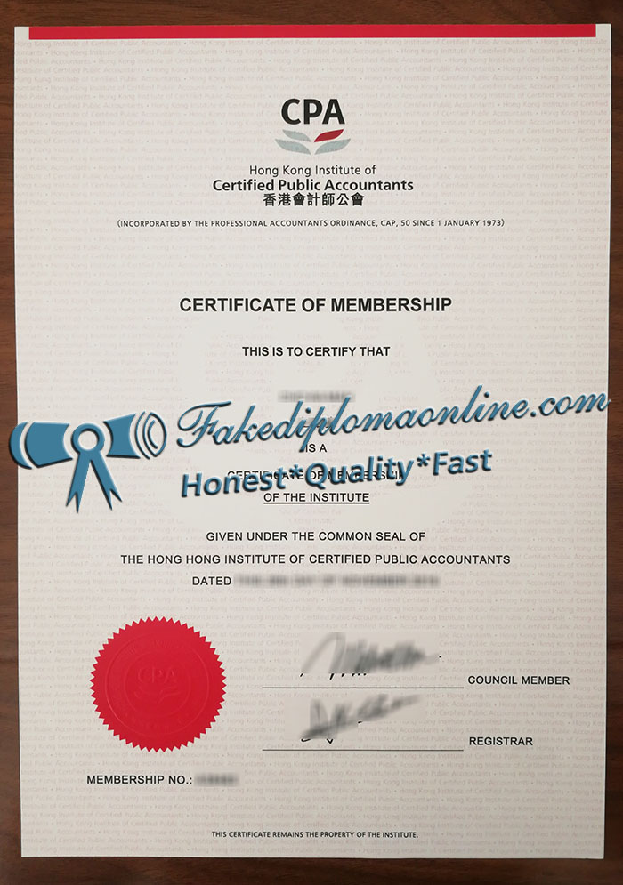 Hong Kong CPA certificate