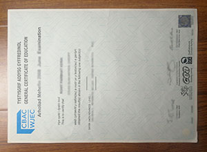 WJEC GCE certificate