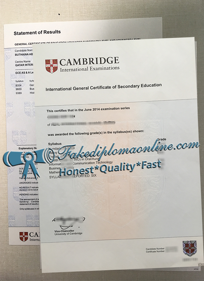 cambridge igcse certificate