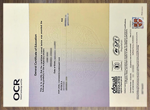 OCR GCE certificate