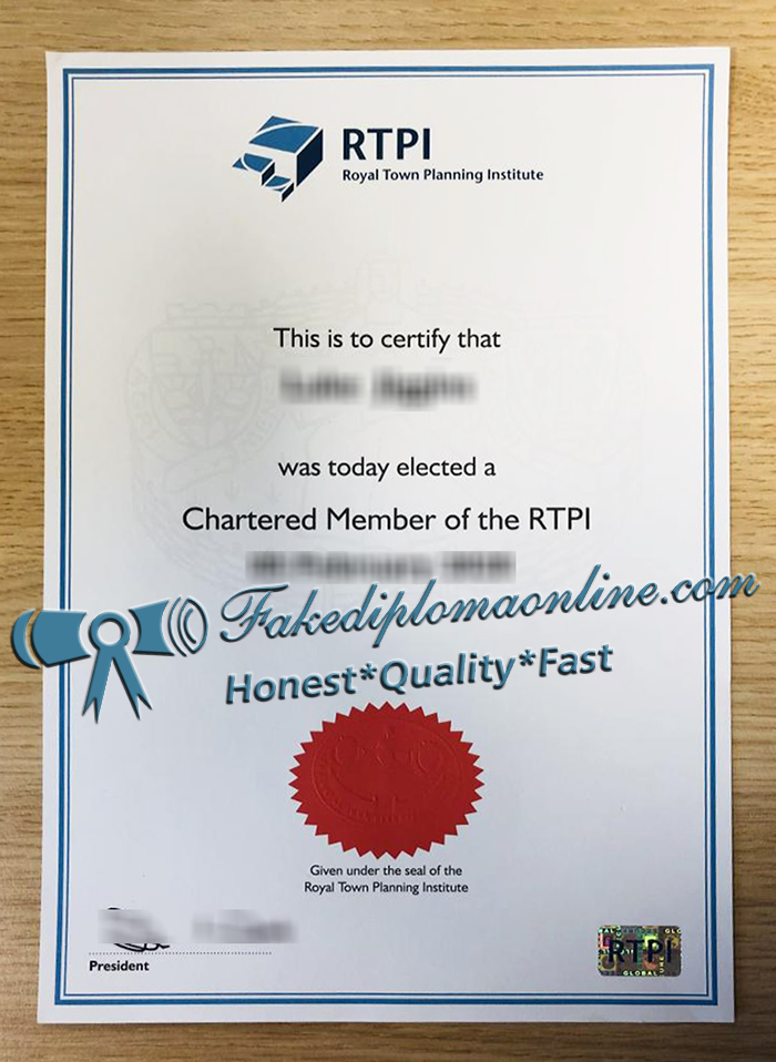RTPI Member certificate
