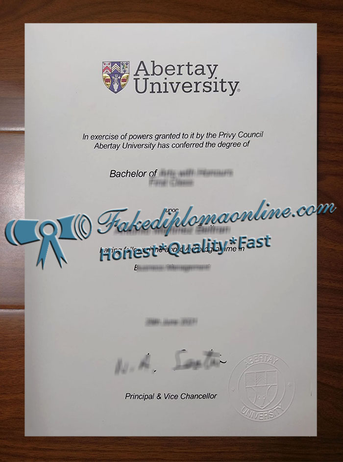 Abertay University diploma