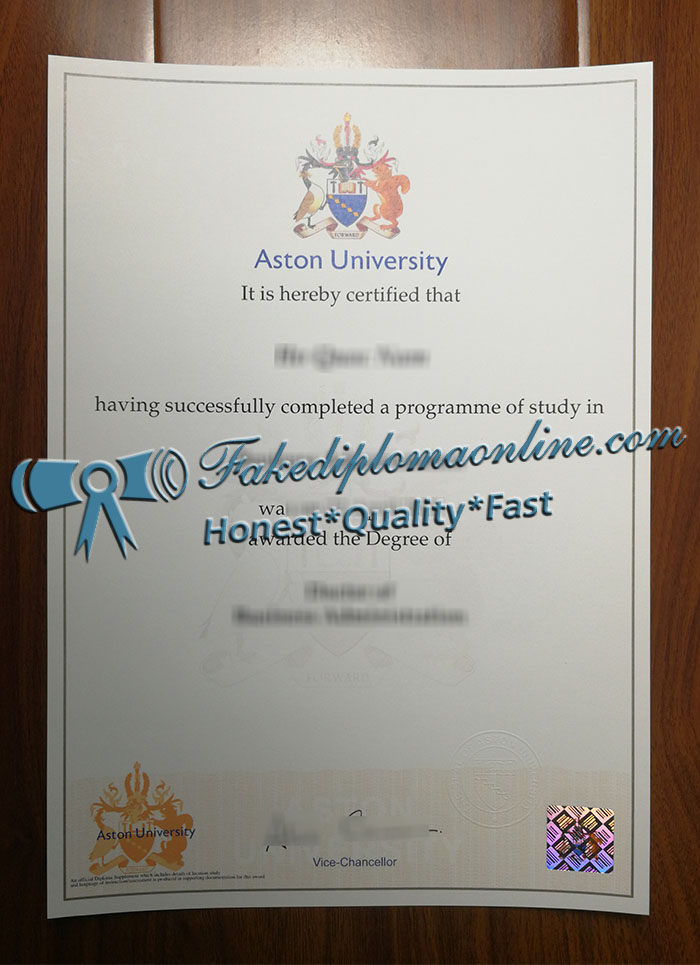 Aston Uiversity diploma
