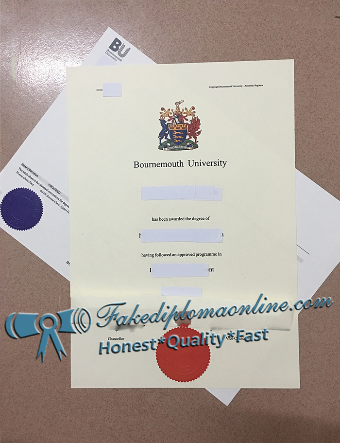 Bournemouth University diploma and transcript