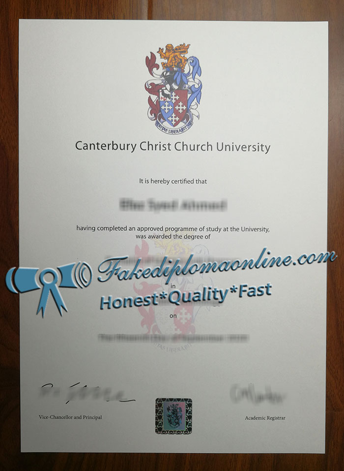 Canterbury Christ Church University diploma