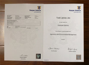 Harper Adams university diploma and transcript