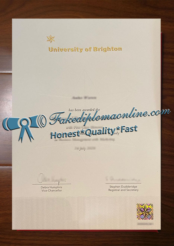 University of Brighton diploma