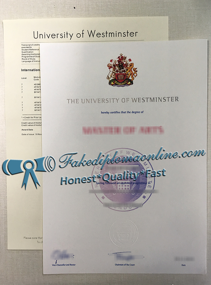 University of Westminster degree 