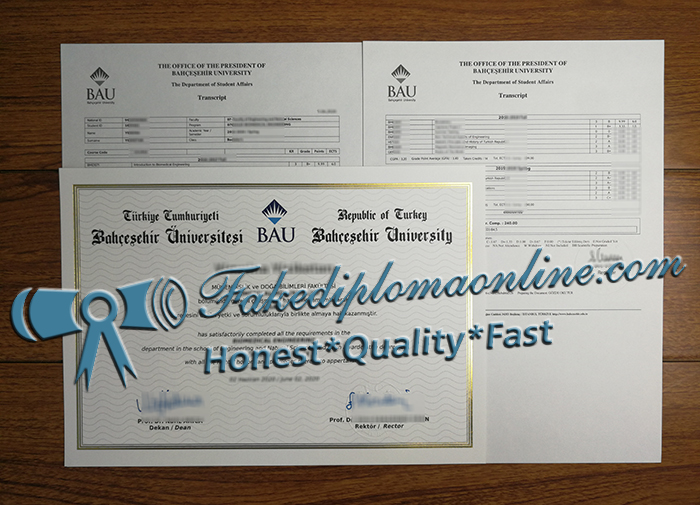 Bahcesehir University diploma