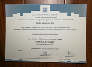 Universidad de Almería diploma