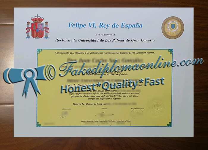 Universidad de Las Palmas de Gran Canaria diploma