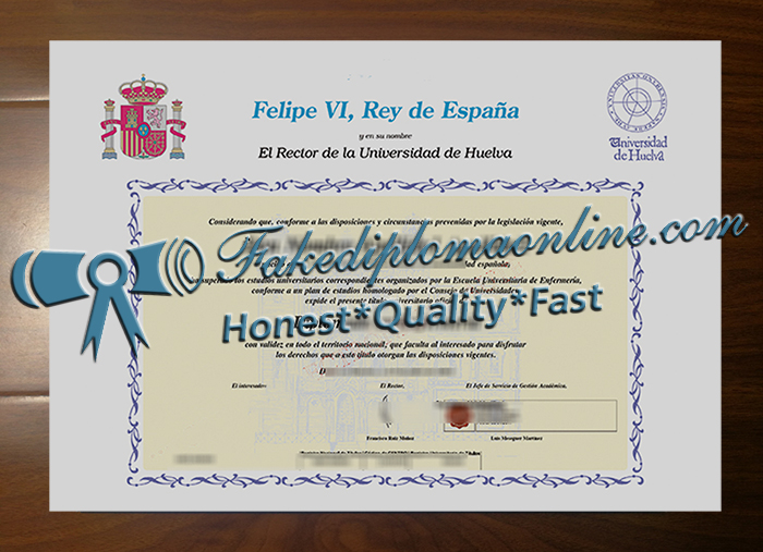 University of Huelva diploma