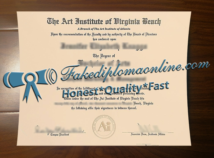 Art Institute of Virginia Beach diploma