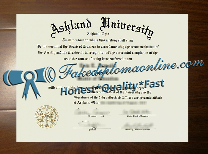 Ashland University diploma