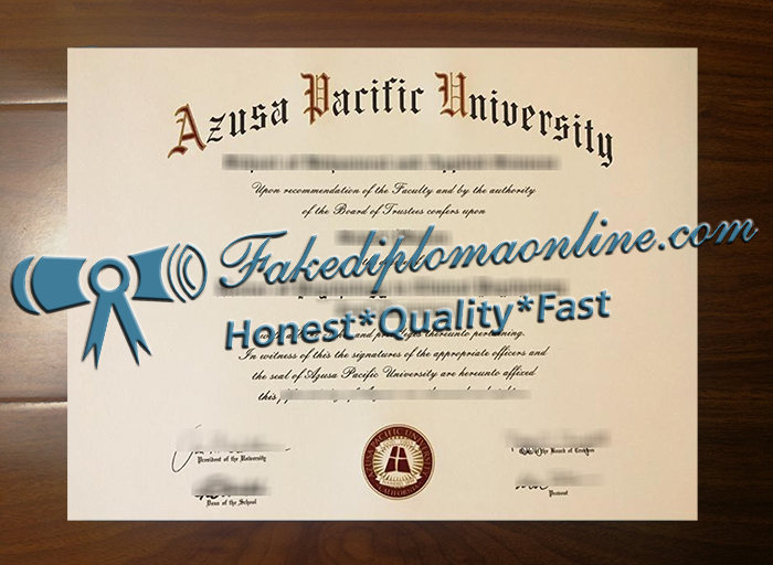 Azusa Pacific University diploma