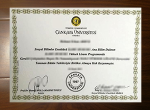 Çankaya Üniversitesi diploma