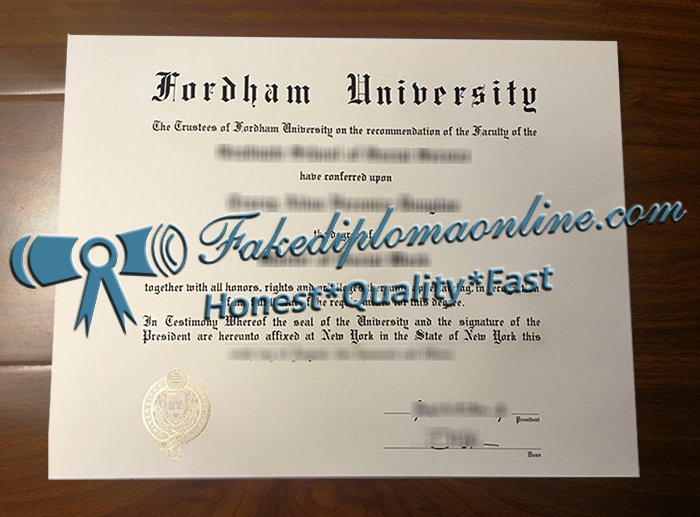 Fordham University diploma