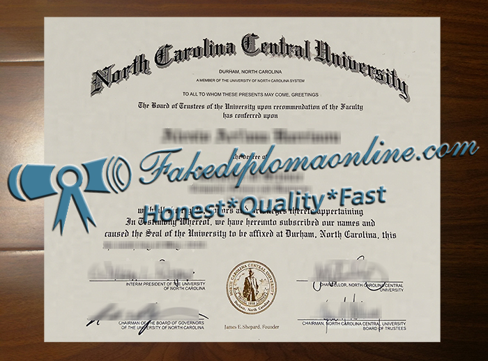 North Carolina Central University diploma