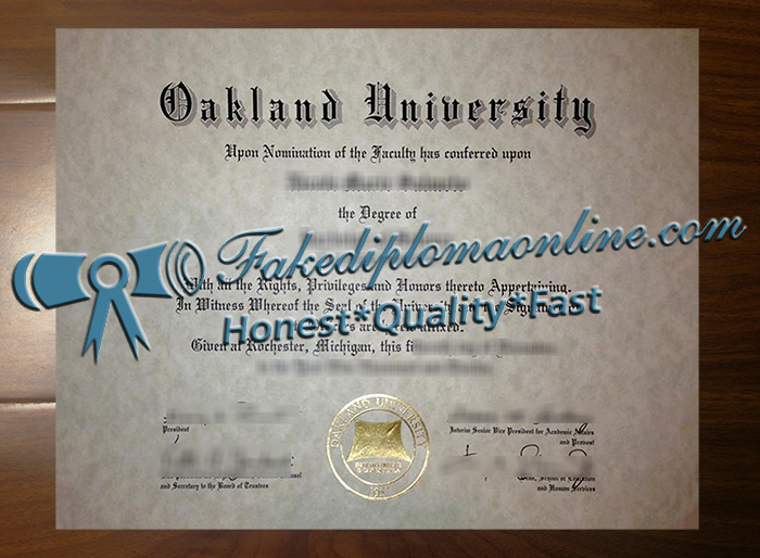 Oakland University diploma