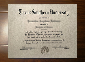 Texas Southern University diploma