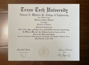 Texas Tech University diploma