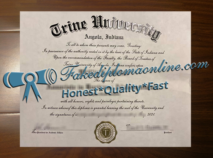 Trine University diploma