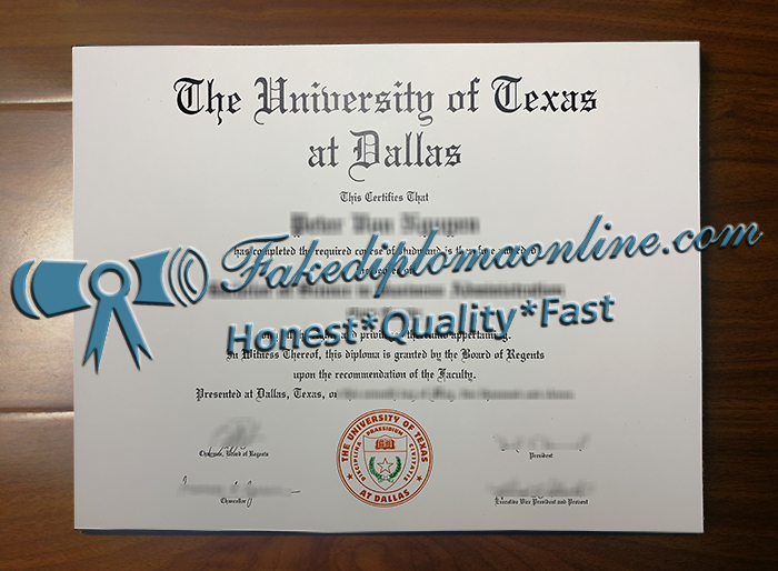University of Texas at Dallas diploma