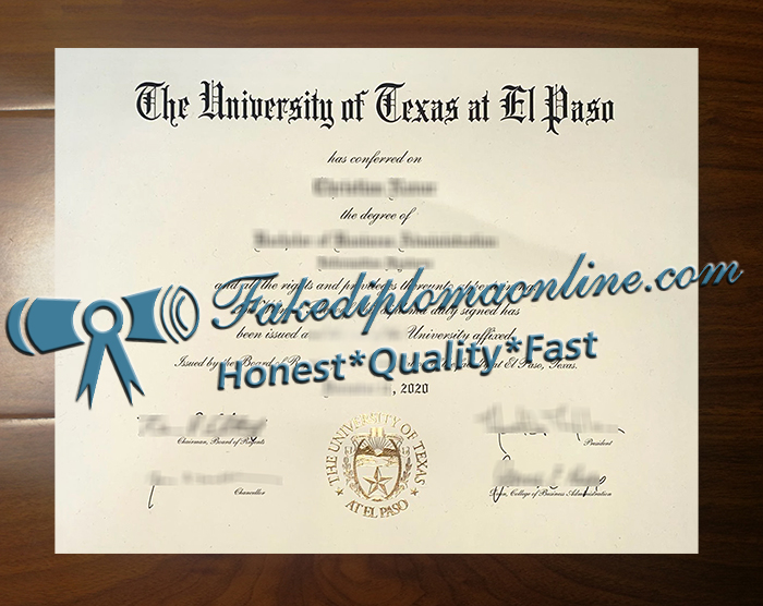 University of Texas at El Paso diploma