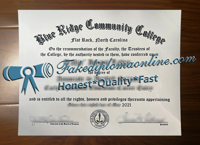 Blue Ridge Community College diploma