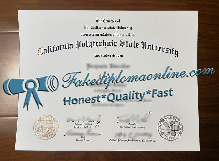 California Polytechnic State University diploma