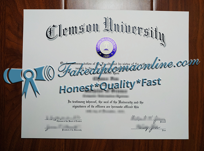 Clemson University diploma