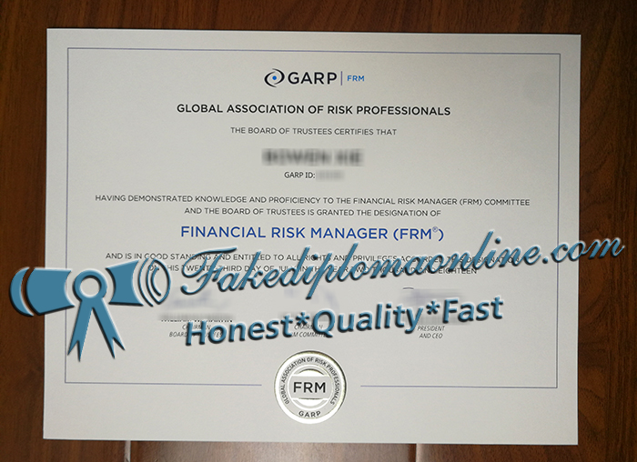 Financial Risk Manager certificate