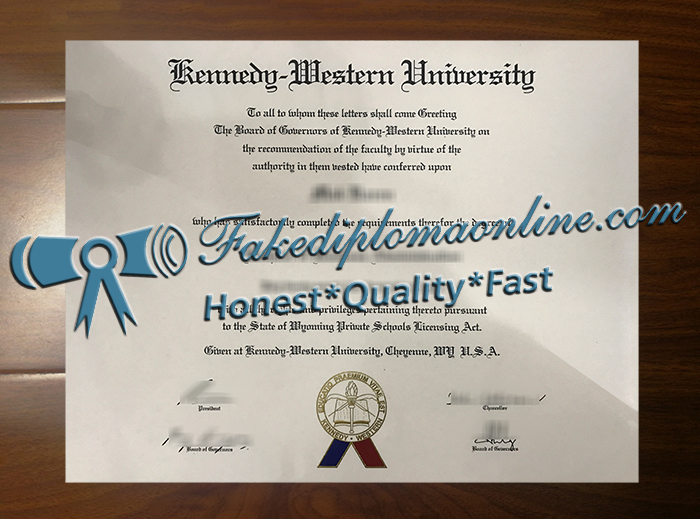 Kennedy Western University diploma