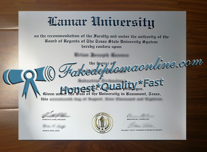 Lamar University diploma