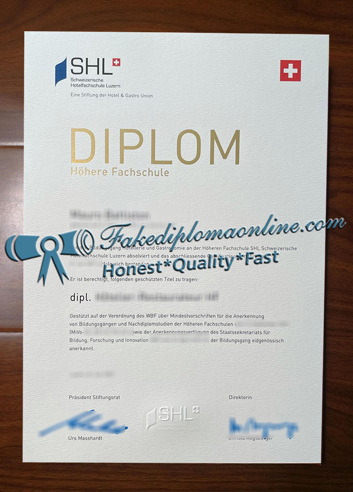 SHL Schweizerische Hotelfachschule Luzern diploma