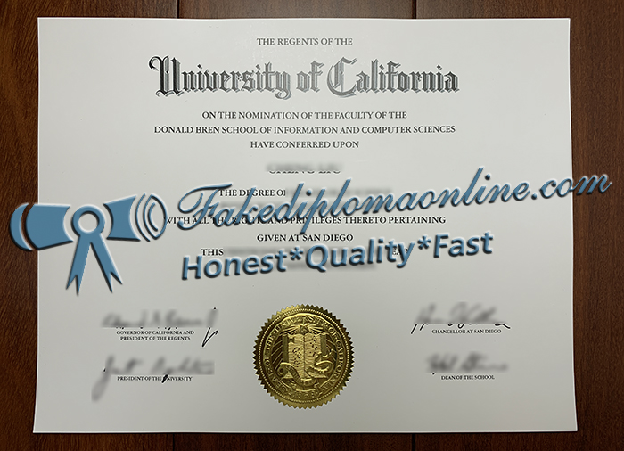 University of California San Diego diploma