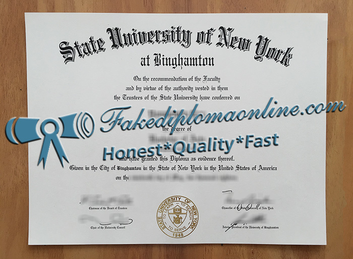 Binghamton University diploma