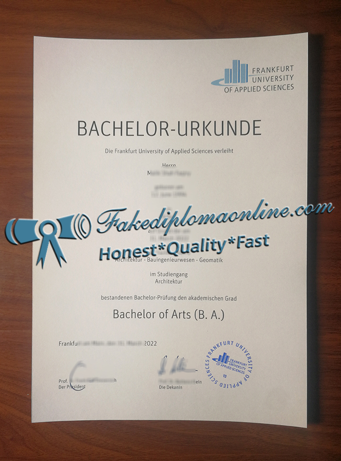 Frankfurt University of Applied Sciences Urkunde