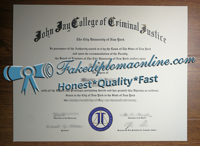 John Jay College of Criminal Justice diploma