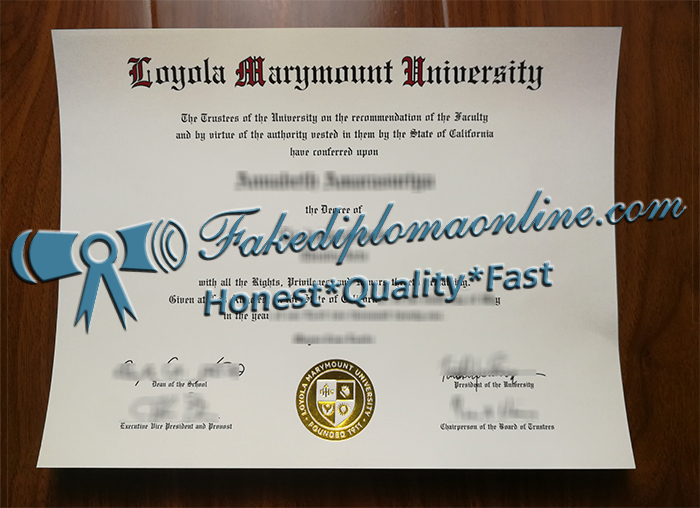 Loyola Marymount University diploma