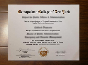 Metropolitan College of New York diploma