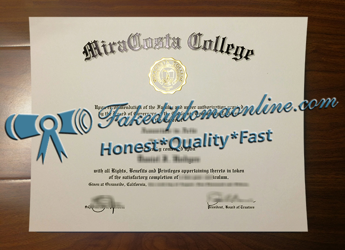 MiraCosta College diploma