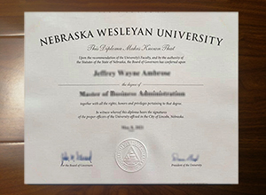 Nebraska Wesleyan University diploma