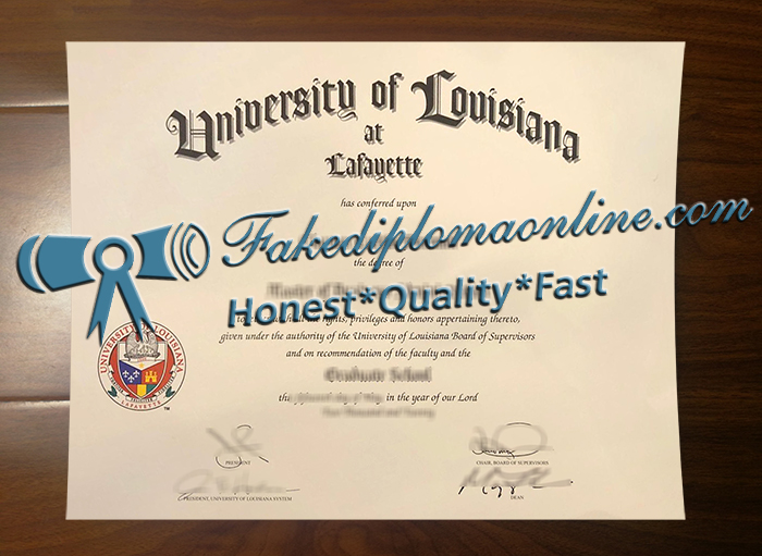 University of Louisiana at Lafayette diploma