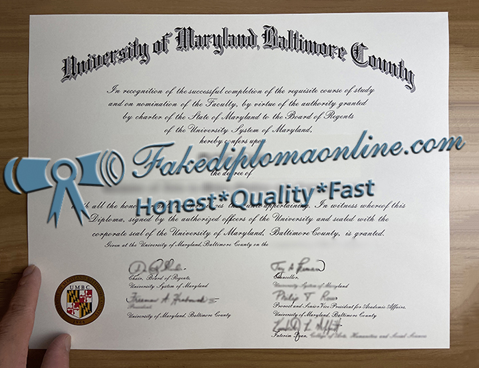 University of Maryland, Baltimore County diploma