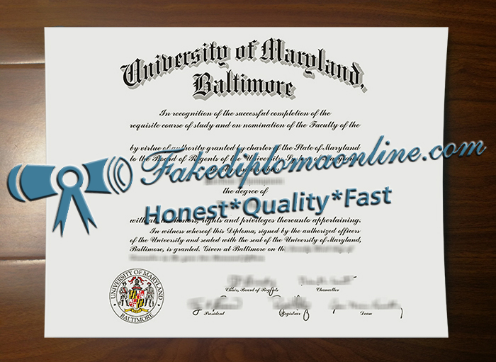 University of Maryland Baltimore diploma