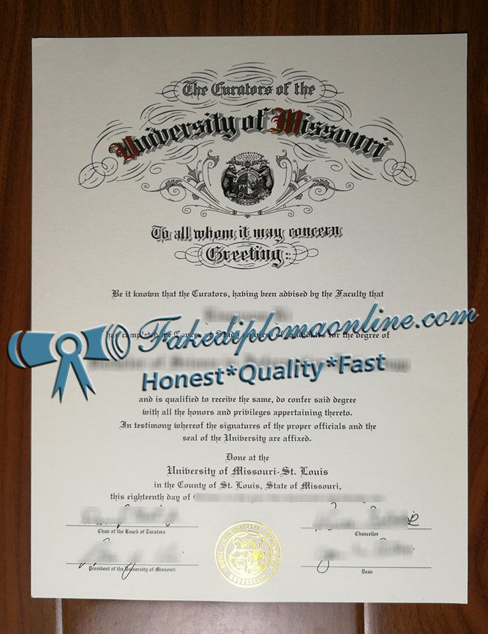 University of Missouri–St. Louis diploma