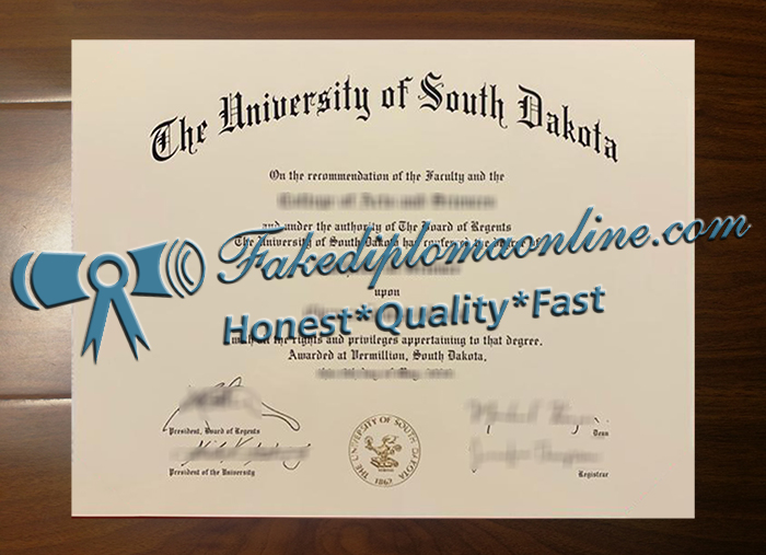 University of South Dakota diploma